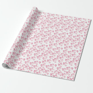 Rosa Heart Valentine Day Wrapping Papper Presentpapper