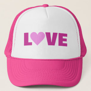 Rosa Heart Valentine KÄRLEK hat Truckerkeps