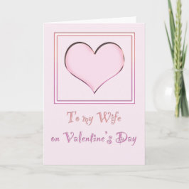 Rosa Heart Valentines kort - till min fru