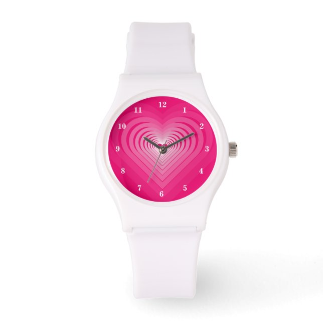Rosa Heart Watch Armbandsur (Framsida)