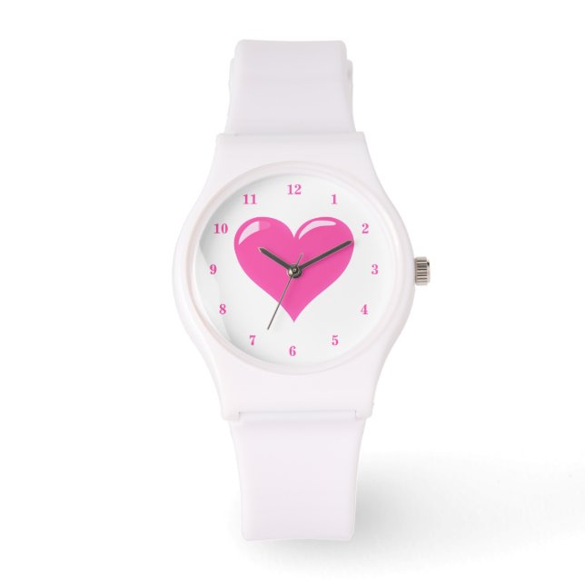 Rosa Heart Watch Armbandsur (Framsida)