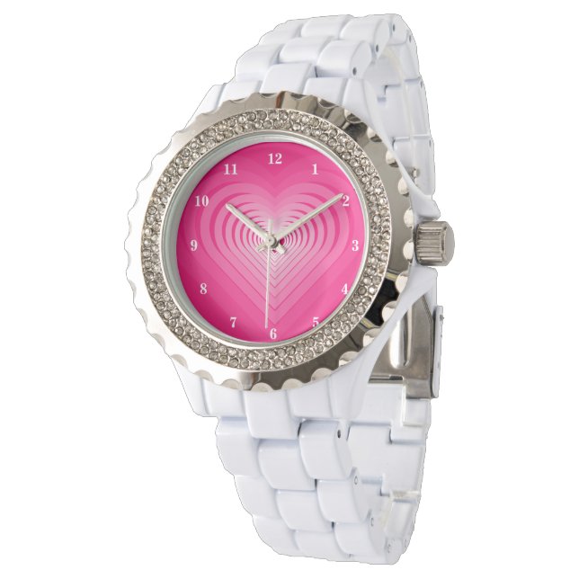 Rosa Heart Watch Armbandsur (Vinklad)