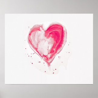 Rosa Heart Watercolor Poster