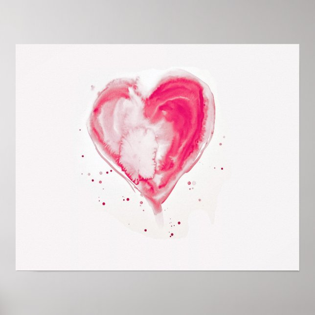 Rosa Heart Watercolor Poster (Framsidan)