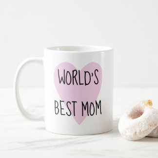 Rosa Heart World's Best Mamma Mugg| Mors dag Mugg