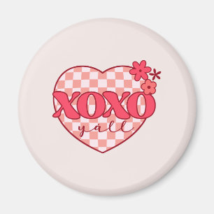 Rosa Heart Xoxo Hugs och Kisses Magnet
