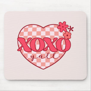 Rosa Heart Xoxo Hugs och Kisses Musmatta