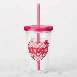 Rosa Heart Xoxo Hugs och Kisses Take Away Mugg