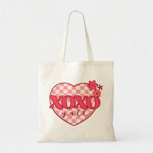 Rosa Heart Xoxo Hugs och Kisses Tygkasse