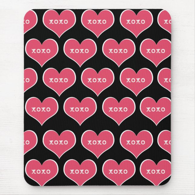 Rosa Heart XOXO Mousepad Musmatta (Framsidan)