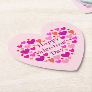 Rosa Hearts Alla hjärtans dag Underlägg Papper
