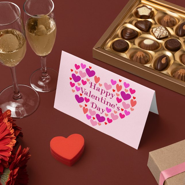 Rosa Hearts Alla hjärtans dag Valentine Helgkort (Skapare uppladdad)