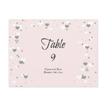 Rosa Hearts and Dots Bord Seatkort