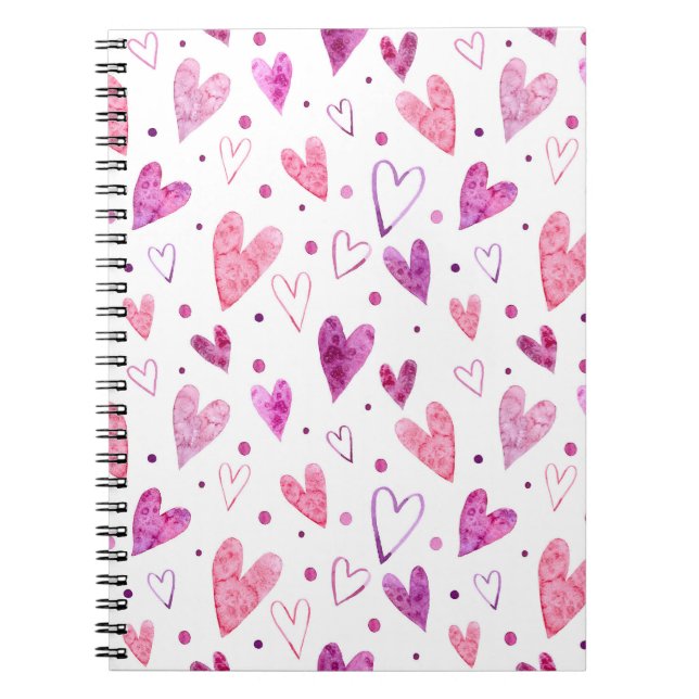 Rosa Hearts and Polka dots: Romantic Delight. Anteckningsbok (Framsidan)