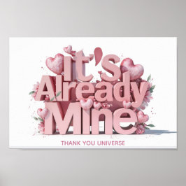 *~* Rosa Hearts Ap85 Law of Attraktion Manifesting Poster