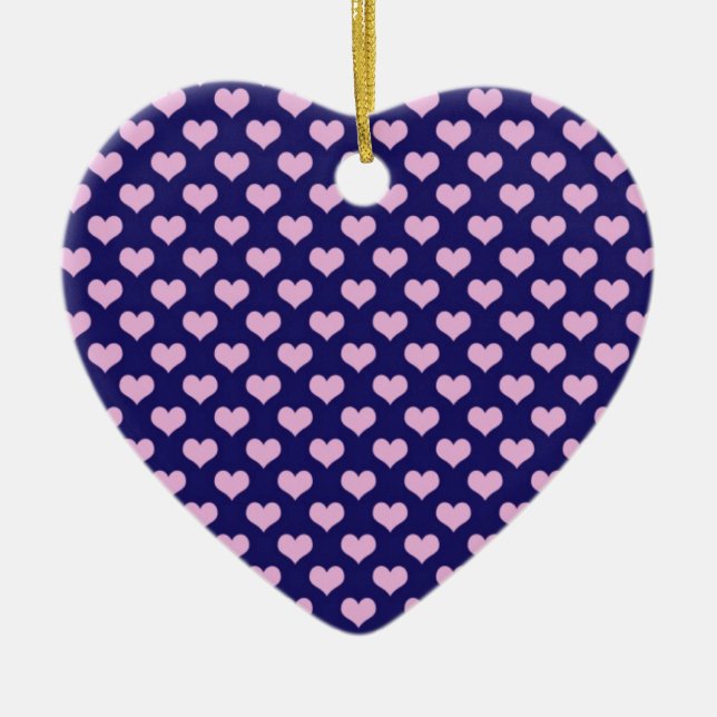 Rosa Hearts Art Julgransprydnad Keramik (Framsidan)