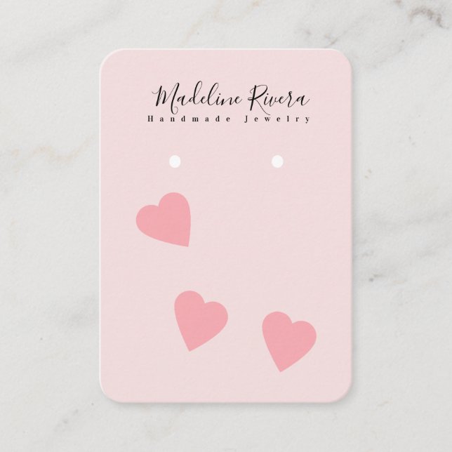 Rosa Hearts Artisan Earring Visning Cards (Framsida)