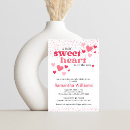 Rosa Hearts Baby Shower-inbjudan Inbjudningar