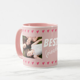 Rosa Hearts Best Friends Typography 2 Photo Mugg