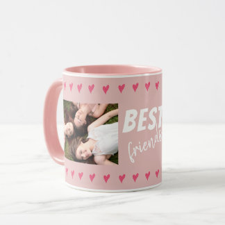 Rosa Hearts Best Friends Typography 2 Photo Mugg