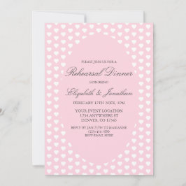 Rosa Hearts Bröllop Rehearsal Middag Inbjudningar