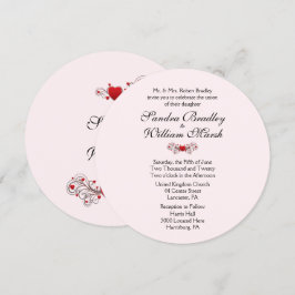 Rosa Hearts bröllopsinbjudan Inbjudningar