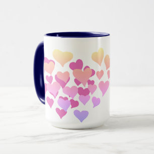 Rosa Hearts Design Valentine Day, Perfekt Gift Mugg