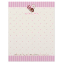 Rosa Hearts Donut Shop Letterhead CUTE KAWAII