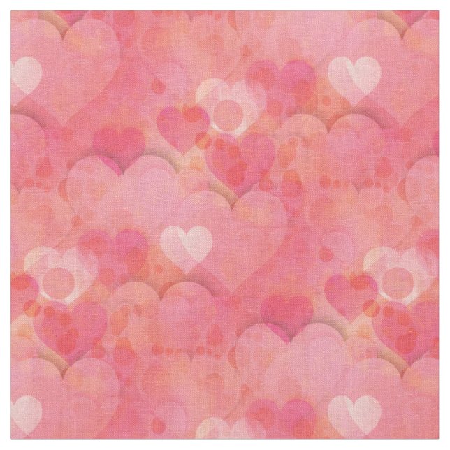Rosa Hearts Dreams Fabric Tyg (Närbild)