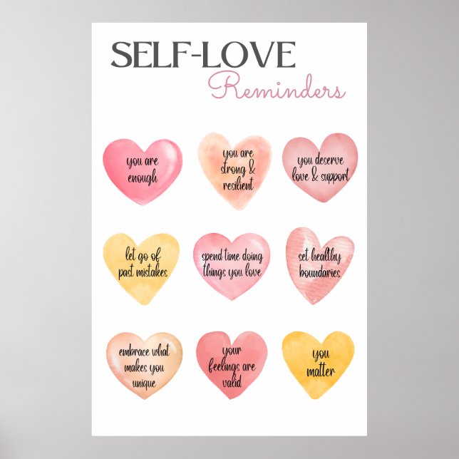 Rosa Hearts för självbetjäning i Kärlek Poster (Framsidan)