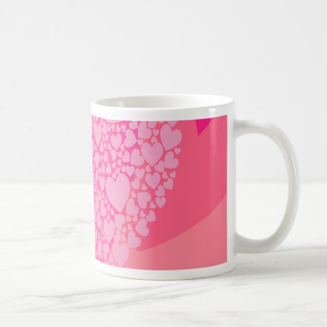 Rosa Hearts for St Valentine Kaffemugg (Höger)