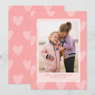 Rosa Hearts-fotokort för Valentines day