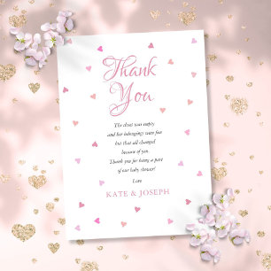 Rosa Hearts Girl Baby Shower Tack Dikt