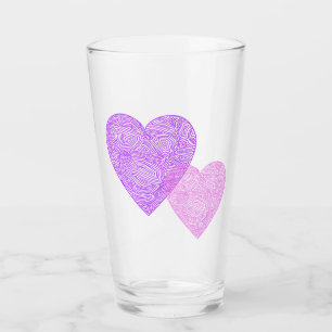 Rosa Hearts Glaskopp