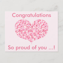 Rosa Hearts | Grattis Studenten vykort