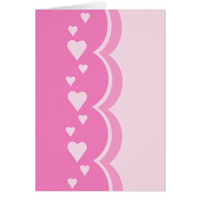 Rosa Hearts Hälsningskort (Framsidan)