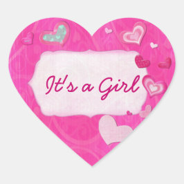 Rosa Hearts Jeweled HEART PERSONLIG Hjärtformat Klistermärke