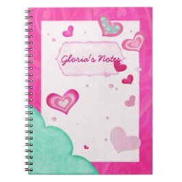 Rosa Hearts Jude PERSONLIG DIARY JOUNRAL Anteckningsbok Med Spiral