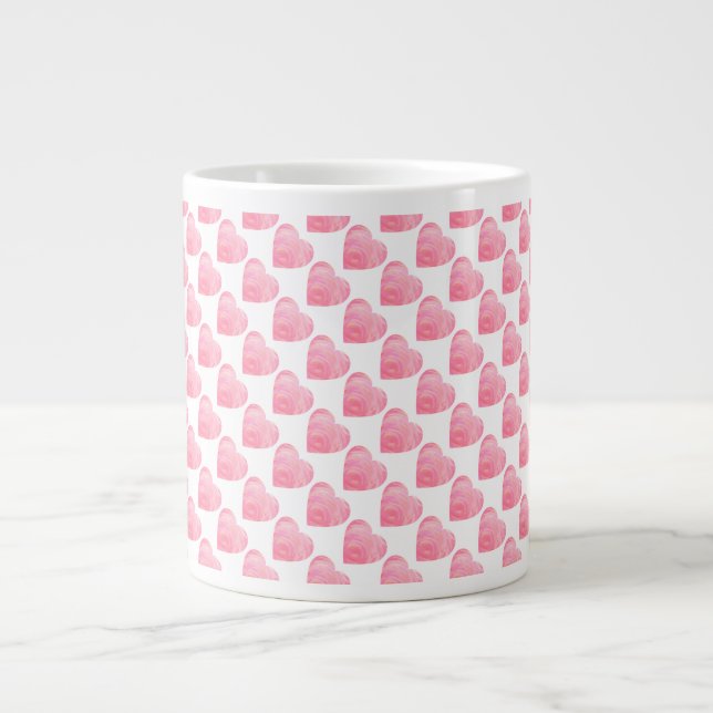 Rosa Hearts Jumbo Mugg (Framsidan)