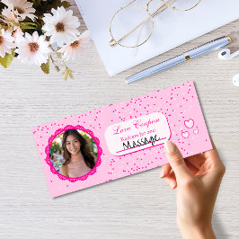 Rosa Hearts Kärlek-kuponger Alla hjärtans dag Julkort