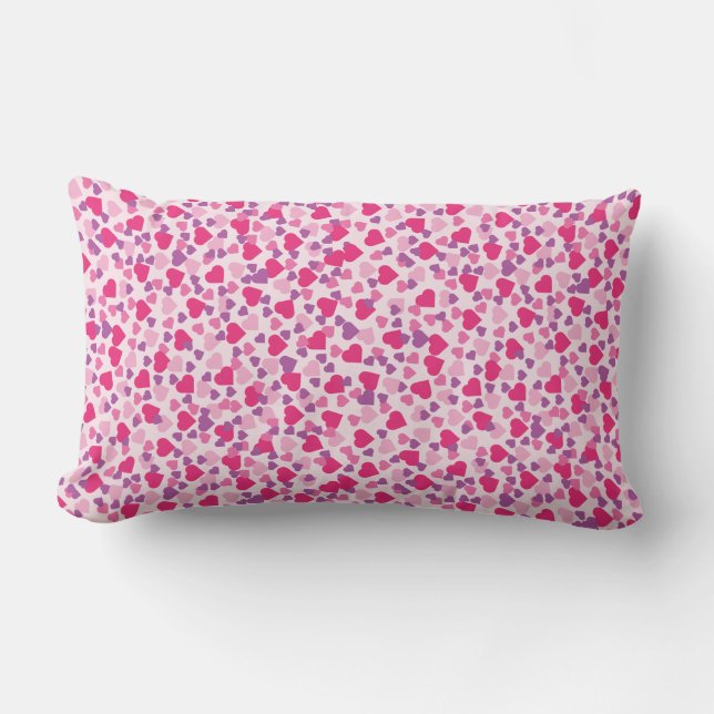 Rosa Hearts Kärlek Pillow Lumbarkudde (Framsida)