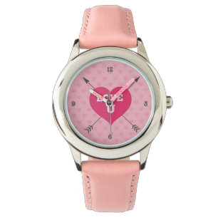 Rosa Hearts Kärlek U Anpassningsbar Watch Armbandsur