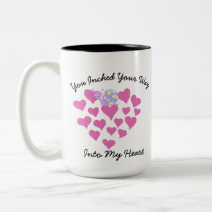 Rosa Hearts Kärlek Valentine Day Girlkompis Gift Två-Tonad Mugg