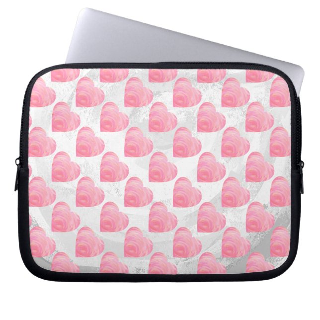 Rosa Hearts Laptop Sleeve (Framsidan)