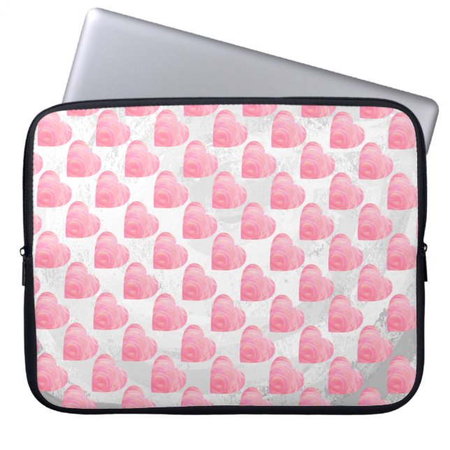 Rosa Hearts Laptop Sleeve (Framsidan)