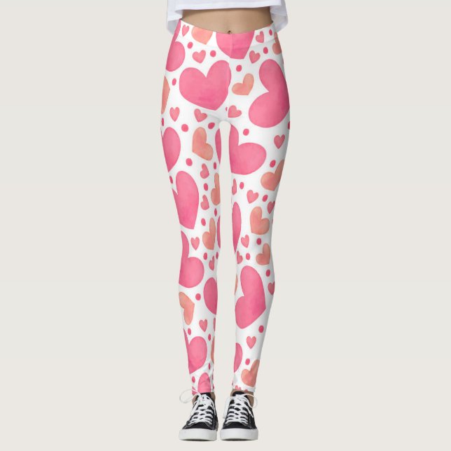 Rosa Hearts Leggings (Framsida)