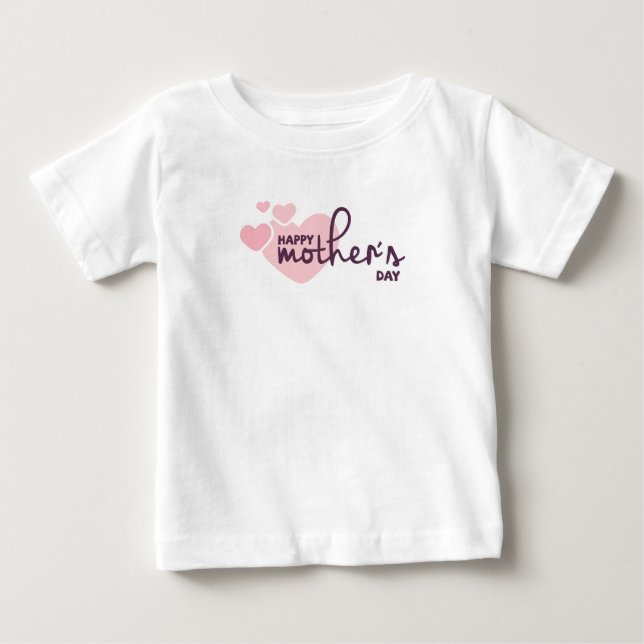 Rosa Hearts Lycklig Mors dag | Ruffle Tee (Framsida)