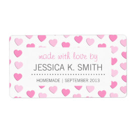 Rosa Hearts made with Kärlek Homemade Canning Burk Fraktsedel