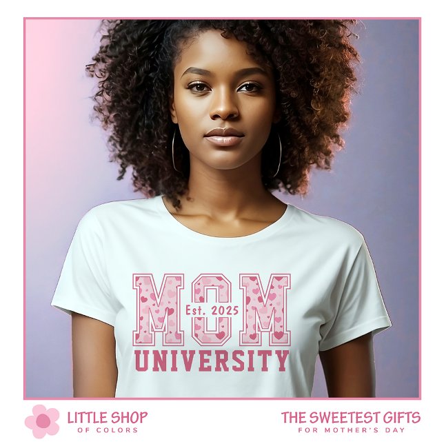 Rosa Hearts Mamma Universiteten Mors dag T Shirt (Skapare uppladdad)