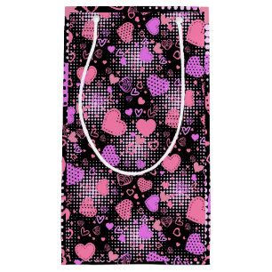 Rosa Hearts Mönster 01 Black BG